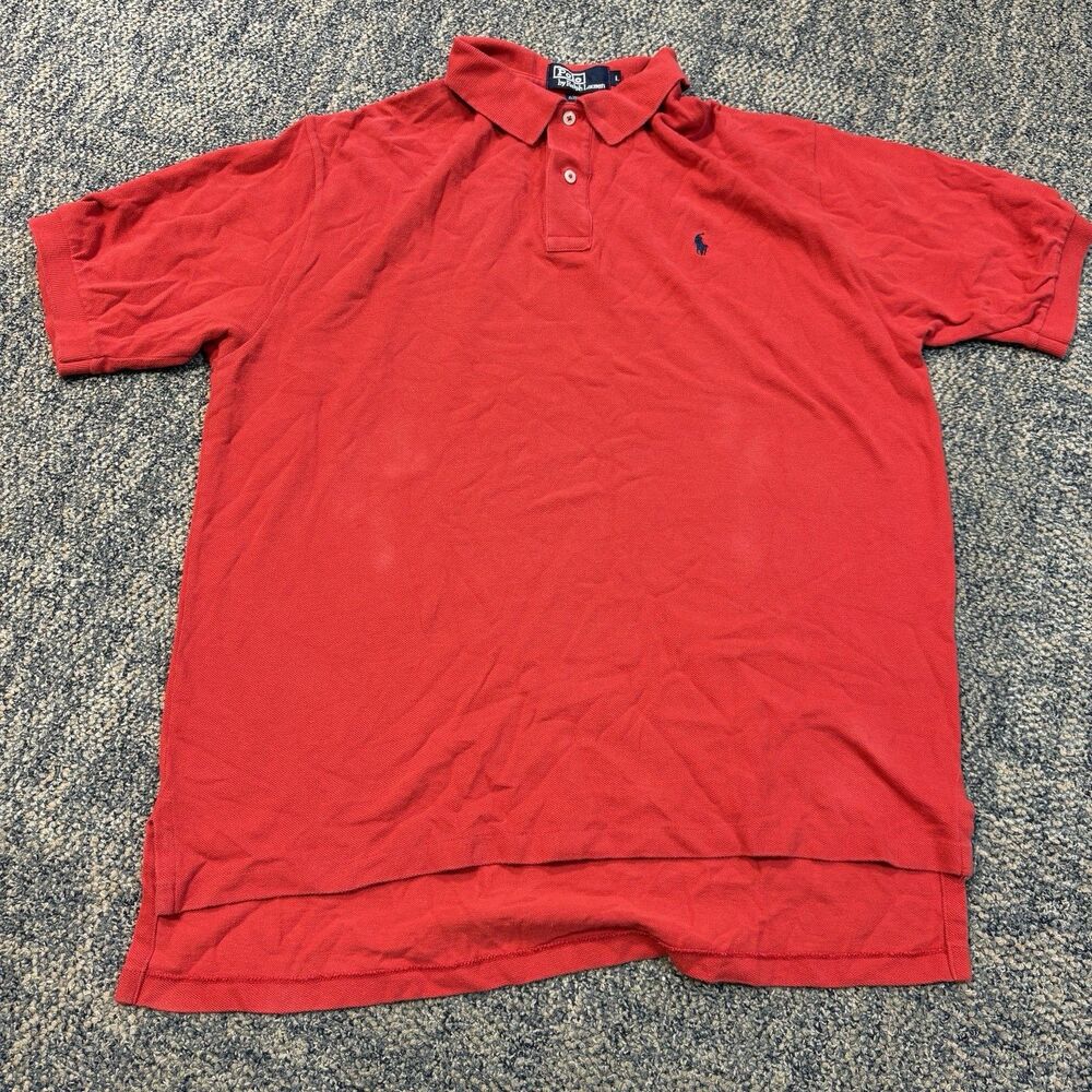 Vintage Polo Ralph Lauren Men's Cotton Polo Shirt Red Blue Pony Size L